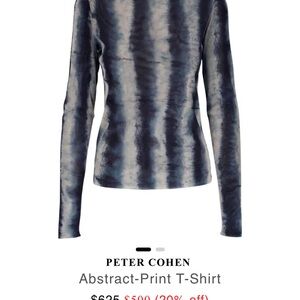 Blue Abstract-Print T-Shirt